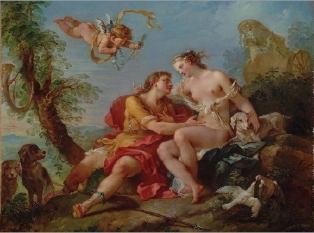 Venus und Adonis, Gemälde Charles-Joseph Natoire (1700 - 1777)